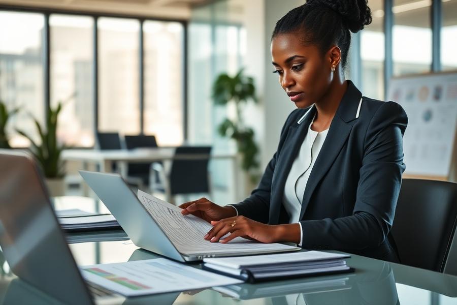 Professional reviewing a cybersecurity risk register during a GRC and AI governance programme